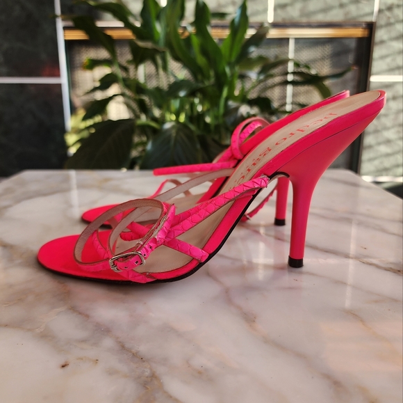 Pedro Garcia Bright Pink Strappy Heels, Sz 38 - Picture 5 of 15